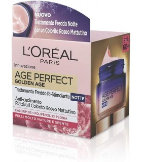 CREMA VISO NOTTE ANTI ETà 60 + L'OREAL PARIS AGE PERFECT  TRATTAMENTO FREDDO RI-STIMOLANTE DA 50 ML