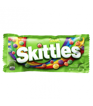 SKITTLES CRAZY SOURS GUSTO FRUTTA 38 G CONF. 14 PZ.