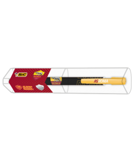 PENNA A SCATTO BIC MEDIA CON LOGO A.S ROMA FUSTo NERo E SCATOLA REGALO