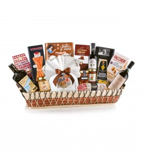 CONFEZIONE NATALIZIA VILLA GUELFA "BELLE EPOQUE" 18PZ. CESTO IN VIMINI CON MANICI IN LEGNO PRENOTAZIONE C/O META' NOVEMBRE