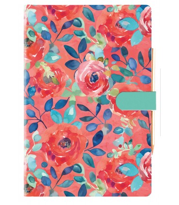 Agenda giornaliera 2026 mis.11x16.5 Mod. fiori classici DISPONIBILE IN 4 COLORI (azzurro-verde pastello-rossa-lilla)