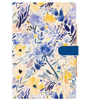 Agenda giornaliera 2026 mis.11x16.5 Mod. fiori classici DISPONIBILE IN 4 COLORI (azzurro-verde pastello-rossa-lilla)