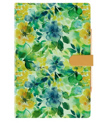 Agenda giornaliera 2026 mis.11x16.5 Mod. fiori classici DISPONIBILE IN 4 COLORI (azzurro-verde pastello-rossa-lilla)