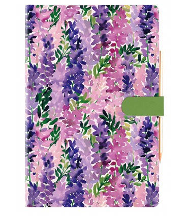 Agenda giornaliera 2026 mis.11x16.5 Mod. fiori classici DISPONIBILE IN 4 COLORI (azzurro-verde pastello-rossa-lilla)