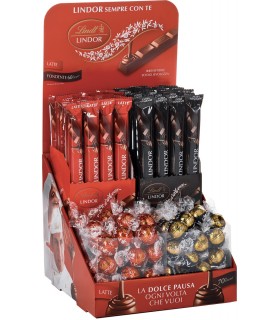 LINDOR BAR IMPULSO expo con 280 BOULES assortite +  72 SNACK lindor