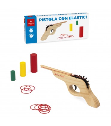 Pistola Dal Negro in Legno con Elastici E BERSAGLI