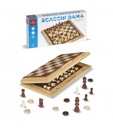 Scacchi Dama PIEGHEVOLE Dal Negro IN LEGNO DIMENSIONI 40X40 CM