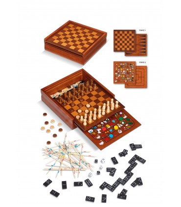 MULTIGIOCO DAL NEGRO IN LEGNO CONFEZIONATO IN SCATOLA REGALO