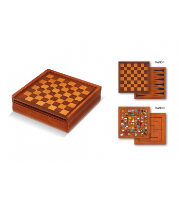 MULTIGIOCO DAL NEGRO IN LEGNO CONFEZIONATO IN SCATOLA REGALO