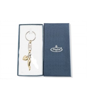 Portachiavi PREDAN Corno Dorato + Mani in metallo smaltato a mano in scatola da regalo