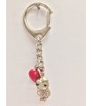 Portachiavi predan Gufo + Cuore smaltato a Mano confezionato in scatola da regalo