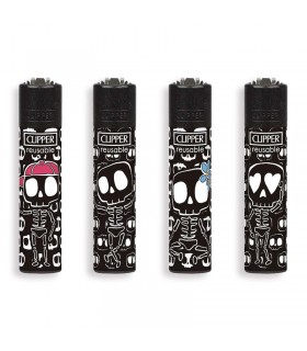 Accendino Clipper Micro DAILY SKELETON conf. 48 pz. assortiti con 4 grafiche
