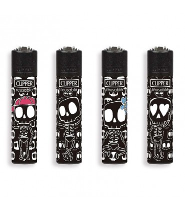 Accendino Clipper Micro DAILY SKELETON conf. 48 pz. assortiti con 4 grafiche