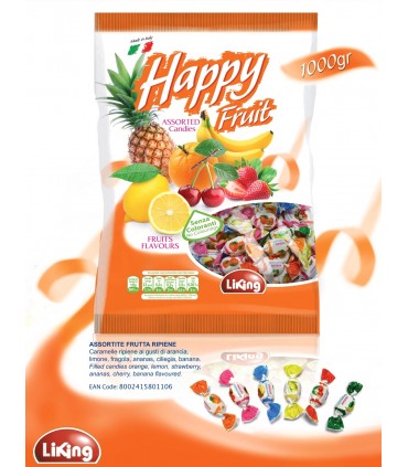 CARAMELLE HAPPY FRUIT LIKING ALLA FRUTTA ASSORTITE BUSTA DA 1KG