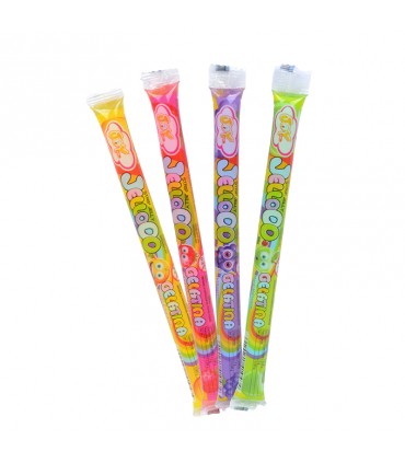 CARAMELLE JELLOOO STRIPS gelatine alla frutta con divertentissime challenge su Tik Tok ai gusti assortiti busta 250G.