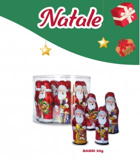 BABBI NATALE DI CIOCCOLATO AL LATTE CORPO CAVO DA 30G. CONF. 14 PZ.