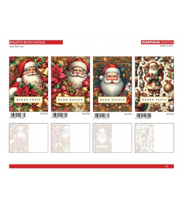 BIGLIETTI MARPIMAR BUON NATALE CON FOIL ORO CONF. 12 PZ. ASSORTITI