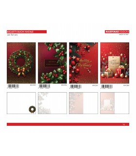 BIGLIETTI MARPIMAR BUON NATALE CON FOIL ORO CONF. 12 PZ. ASSORTITI