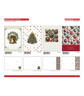 BIGLIETTI MARPIMAR BUON NATALE CON FOIL ORO E RILIEVO CONF. 12 PZ. ASSORTITI