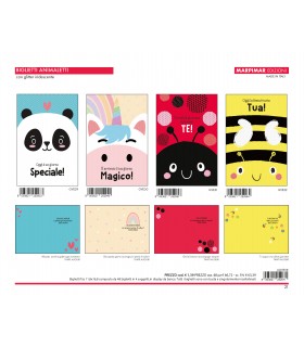 Biglietti Buon Compleanno Marpimar CON GLITTER IRIDESCENTE conf.12 pz. assortiti