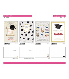 Biglietto LAUREA MARPIMAR CON FOIL ORO CONF. 12 PZ. ASSORTITI