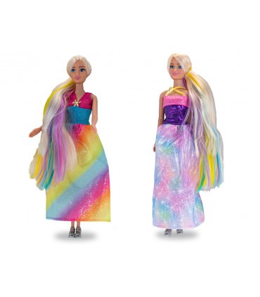 DEA BAMBOLA PRINCIPESSA ARCOBALENO CAPELLI LUNGHI ALTEZZA 31 CM TEOREMA GIOCHI DISPONIBILE IN 2 MODELLI