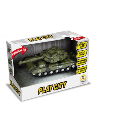 PLAY CITY MEZZI MILITARI ELICOTTERO E CARRO ARMATO A FRIZIONE LUCI E SUONI SCALA 1:20 TEOREMA GIOCHI