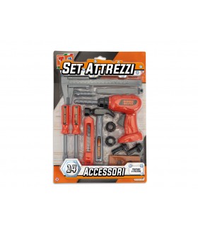 CARTELLA CON SET ATTREZZI TRAPANO A FRIZIONE TEOREMA GIOCHI