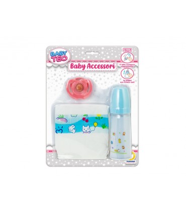 BABY TEO KIT ACCESSORI BIBERON CIUCCIO PANNOLINO TEOREMA GIOCHI
