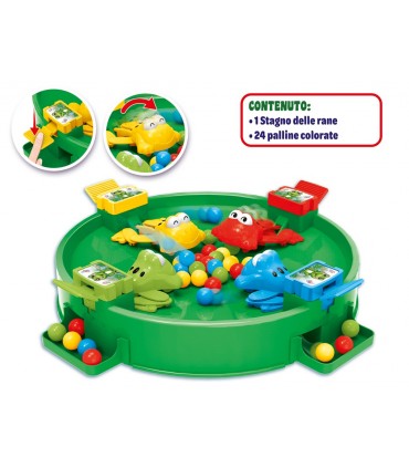 GIOCO IN SCATOLA TEOREMA GIOCHI RANE RUBA PALLINE CONTIENE 1 STAGNO DELLE RANE E 24 PALLINE COLORATE