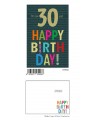 BIGLIETTO BUON COMPLEANNO 30 anni MARPIMAR CON FOIL ORO CONF. 6 PZ.