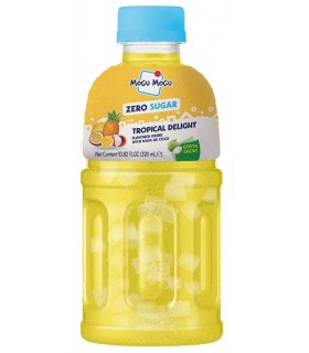 BEVANDA MOGU MOGU AL GUSTO TROPICALE SENZA ZUCCHERI CON PEZZI DI FRUTTA  BOTTIGLIA DA 320ML CONF. 6 PZ.