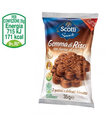 SNACK RISO SCOTTI GEMMA DI RISO AL CIOCCOLATO 35g CONF. 15 PZ.