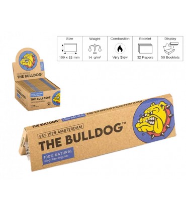 CARTINA THE BULLDOG LUNGA KS UNBLEACHED conf. da 50 LIBRETTI DA 32 CARTINE