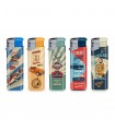 Accendino Elettronico Atomic TURBO RETRO GARAGE  conf. 50 pz. assortiti con 5 GRAFICHE.