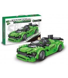 CLICK CLAK GIOCATTOLO A COSTRUZIONE AUTO SPORTIVA VERDE E NERA 398 PZ. TEOREMA GIOCHI
