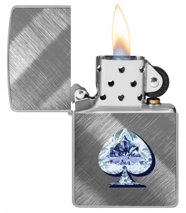 ZIPPO ACE OF SPADES DIAMOND DESIGN