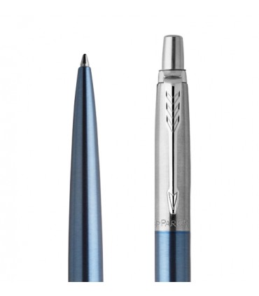 Penna a Sfera Parker Jotter in Acciaio waterloo colore bluconfezionata in elegante scatola regalo