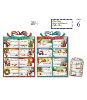 STICKERS BOUTIQUE NATALIZI ADESIVI 6 BLISTER DA 2 FOGLI ASSORTITI F.TO 16.5X24 CM.
