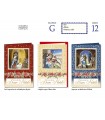 biglietto DI NATALE CROMO CON LAVORAZIONE IN ORO E RILIEVO INTERNO A COLORI conf. 12 pz. assortiti