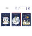biglietto DI NATALE CROMO CON LAVORAZIONE IN ORO E RILIEVO INTERNO A COLORI conf. 12 pz. assortiti