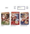 biglietto DI NATALE CROMO CON GLITTER ELAVORAZIONE IN ORO E RILIEVO INTERNO A COLORI conf. 12 pz. assortiti