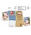 letterina di natale cromo con glitter biglietto grande F.to aperto 11.5x34 cm conf. 12 pz. assortiti