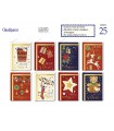 CHIUDIPACCO di NATALE CROMO CON GLITTER e CORDINO  scatola in acetato da 25 blister con 4 PZ. assortiti