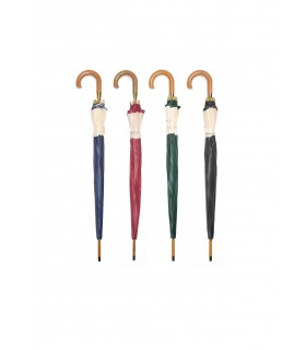 Ombrello Automatico Con Fusto In Legno con Fascia Chiara Disponibile in 4 colori