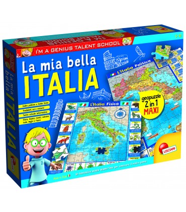 GEOPUZZLE LA MIA BELLA ITALIA PUZZLE DOUBLE-FACE CON ESTENSIONI MULTIMEDIALI I'M A GENIUS LISCIANIGIOCHI