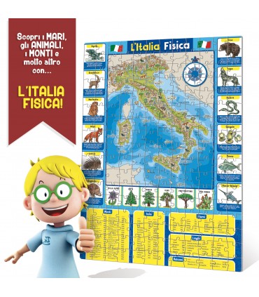 GEOPUZZLE LA MIA BELLA ITALIA PUZZLE DOUBLE-FACE CON ESTENSIONI MULTIMEDIALI I'M A GENIUS LISCIANIGIOCHI