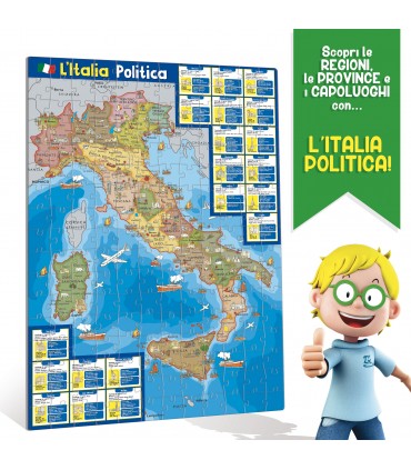 GEOPUZZLE LA MIA BELLA ITALIA PUZZLE DOUBLE-FACE CON ESTENSIONI MULTIMEDIALI I'M A GENIUS LISCIANIGIOCHI