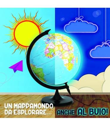 MAPPAMONDO LUMINOSO Globo Geopolitico  diam. 26 CM. I'M A GENIUS LISCIANIGIOCHI
