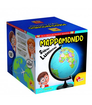 MAPPAMONDO LUMINOSO Globo Geografico diam. 35 CM.  I'M A GENIUS LISCIANIGIOCHI